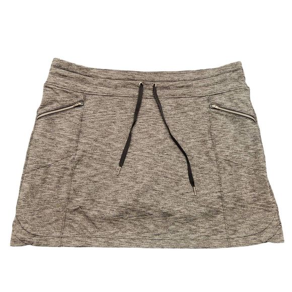 Athleta Dresses & Skirts - Athleta Skort skirt size XL(38) Gray zip pockets Drawstring built in short liner